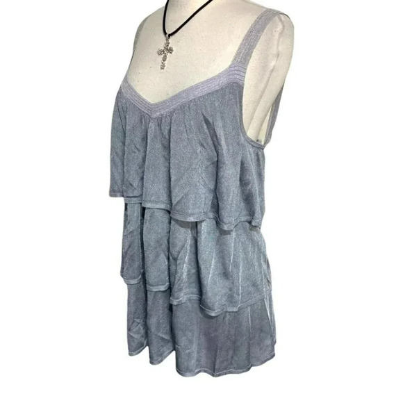 IISLI Rio Samba Cami L metallic silver tiered top New - Picture 5 of 7